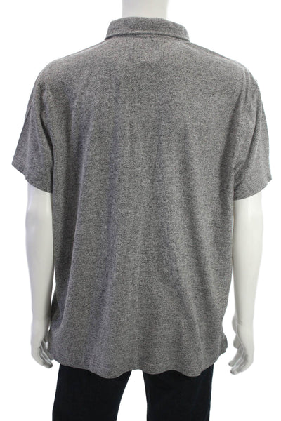 Roots Mens Cotton Short Sleeve Collared Button-Up Polo Shirt Gray Size 2XL