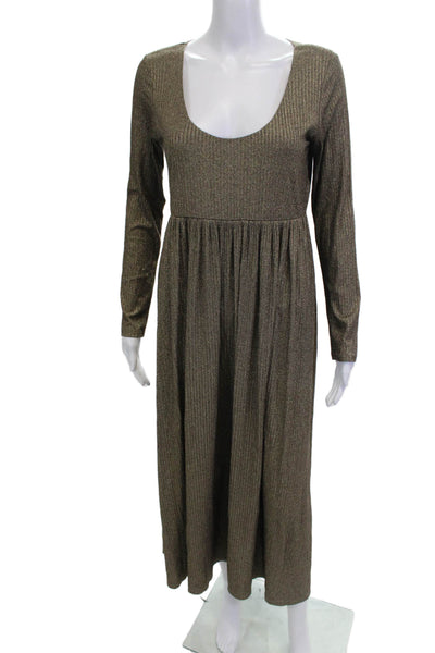 Hatch Womens Maternity Maxi Dress Brown Long Sleeve Size 2