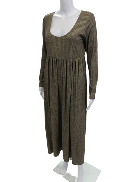 Hatch Womens Maternity Maxi Dress Brown Long Sleeve Size 2