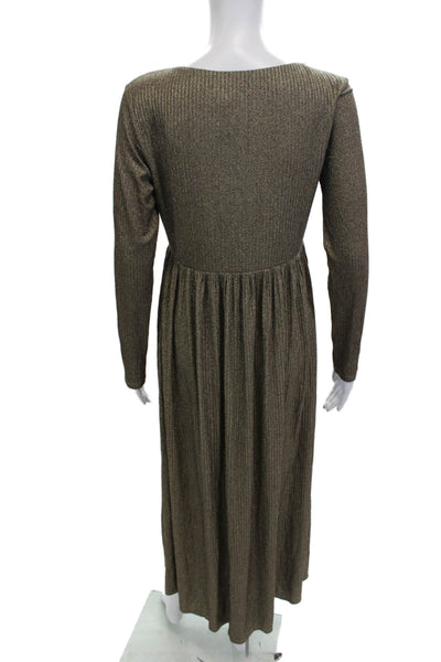 Hatch Womens Maternity Maxi Dress Brown Long Sleeve Size 2