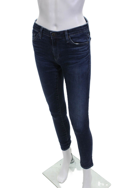 AG Adriano Goldschmied Womens Ankle Skinny Jeans Dark Blue Size 27