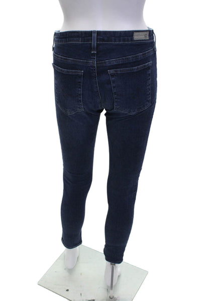 AG Adriano Goldschmied Womens Ankle Skinny Jeans Dark Blue Size 27