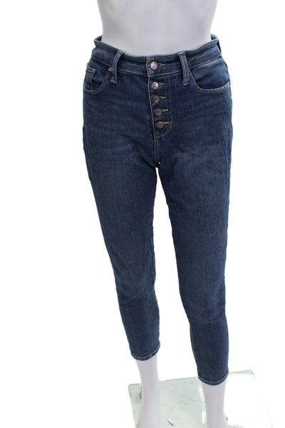 Joes Women Skinny Ankle Cropped Jeans Dark Blue High Rise Size 25