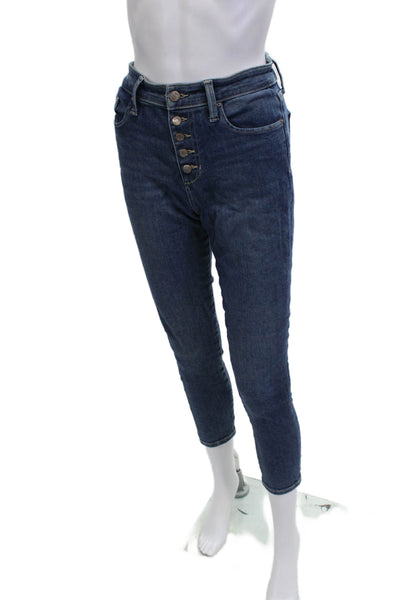 Joes Women Skinny Ankle Cropped Jeans Dark Blue High Rise Size 25