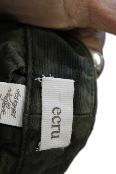 Ecru Women Green Camo Cropped Ankle Pants Size 4