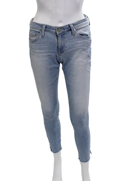 AG Adriano Goldschmied Women Skinny Ankle Jeans Light Blue Low Rise Size 27