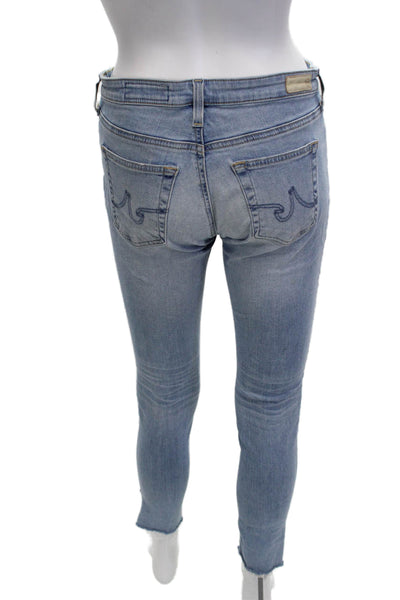 AG Adriano Goldschmied Women Skinny Ankle Jeans Light Blue Low Rise Size 27