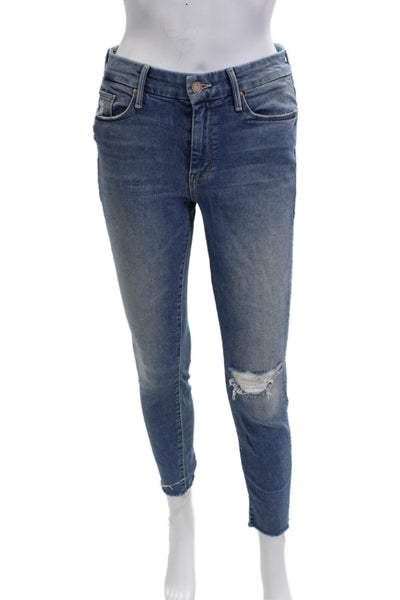 Mother Womens Skinny Ankle Jeans Blue High Rise Size 27