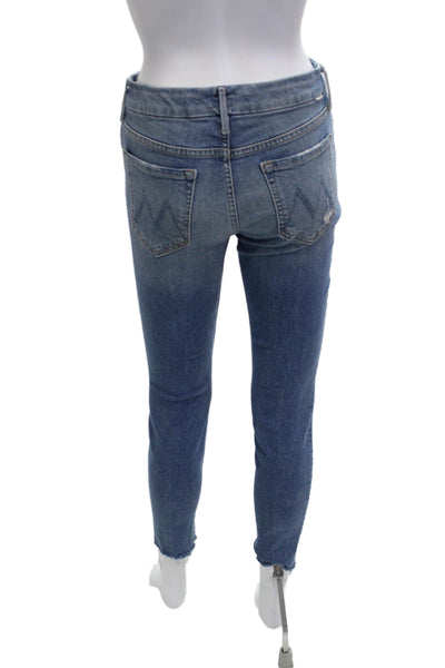 Mother Womens Skinny Ankle Jeans Blue High Rise Size 27