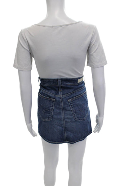 AG Adriano Goldschmied Womens Mini Pencil Skirt Dark Blue Size 27