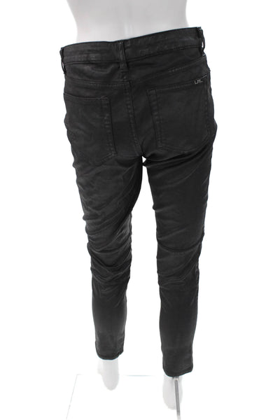 Lauren Ralph Lauren Womens Ankle Jegging Pants Black Biker Low Rise Size 4