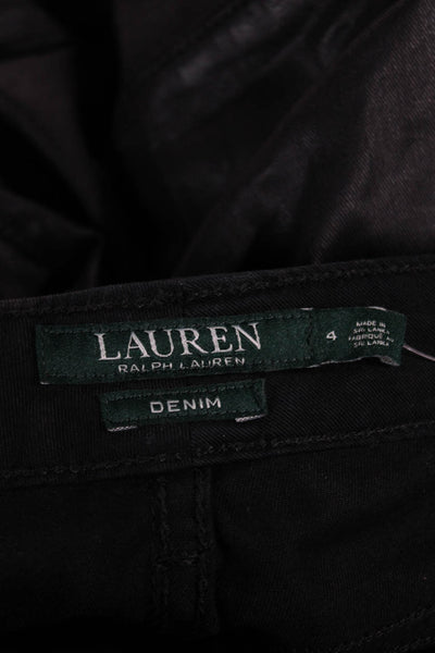 Lauren Ralph Lauren Womens Ankle Jegging Pants Black Biker Low Rise Size 4