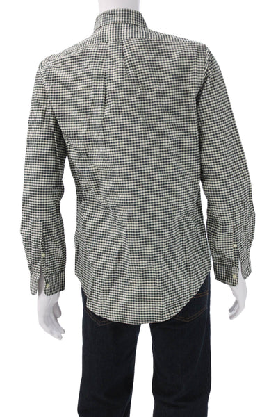 Ralph Lauren Mens Cotton Collared Plaid Button Down Shirt Green Size M