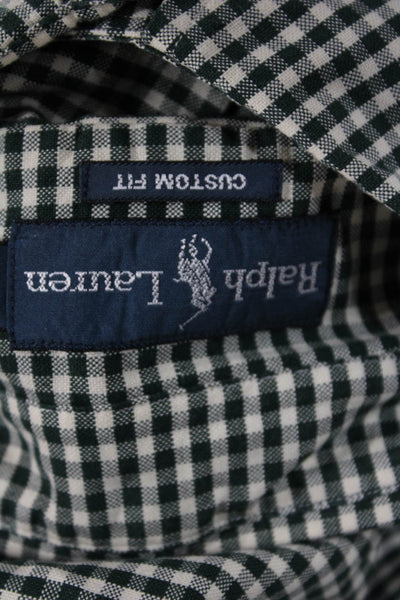 Ralph Lauren Mens Cotton Collared Plaid Button Down Shirt Green Size M