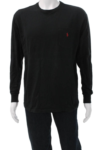 Polo Ralph Lauren Mens Black Long Sleeve 100% Cotton T-Shirt Size M