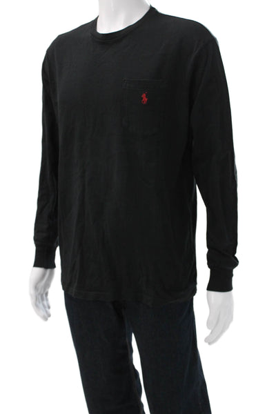 Polo Ralph Lauren Mens Black Long Sleeve 100% Cotton T-Shirt Size M