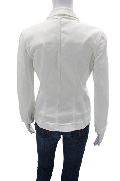 Pinko Women White Collared Button Blazer Long Sleeve Cotton Blend Size 4