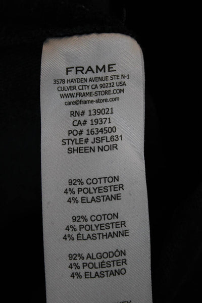 Frame Women 90s Black Solid Cotton Blend Pants Size 0