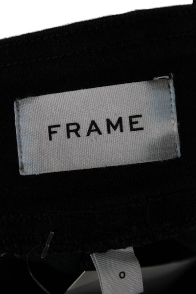 Frame Womens Cropped Pants Black Cotton Blend Size 0