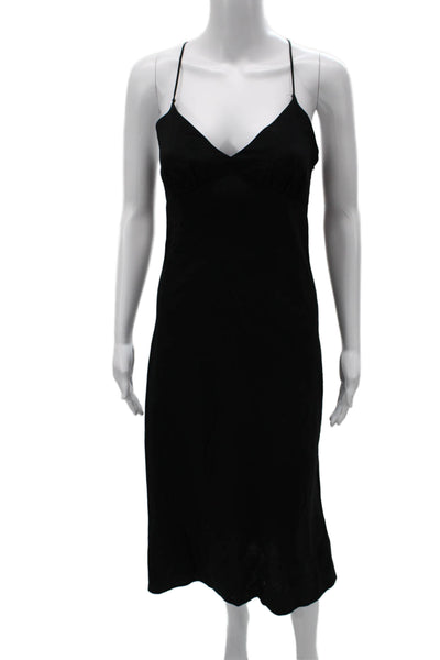 Madewell Womens Black Slip Dress V-Neck Sleeveless Knee Length Size 0