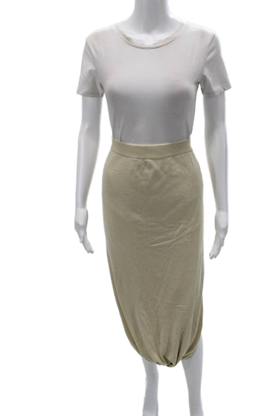 Zara Women Solid Beige Tulip Midi Skirt Size S