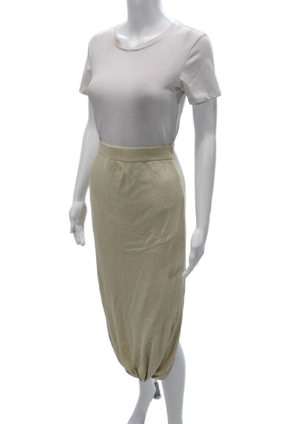 Zara Women Solid Beige Tulip Midi Skirt Size S
