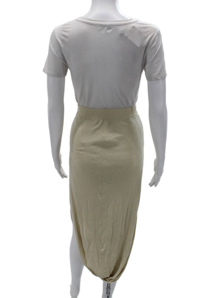 Zara Women Solid Beige Tulip Midi Skirt Size S