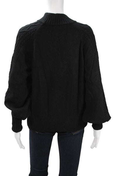 Do+Be Womens Pullover Sweater Black Mock Neck Long Sleeve Size S