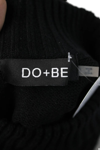 Do+Be Womens Pullover Sweater Black Mock Neck Long Sleeve Size S