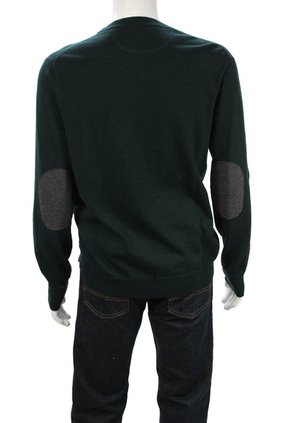 Scotch & Soda Mens Cardigan Sweater Green V Neck Button Merino Wool Size XL