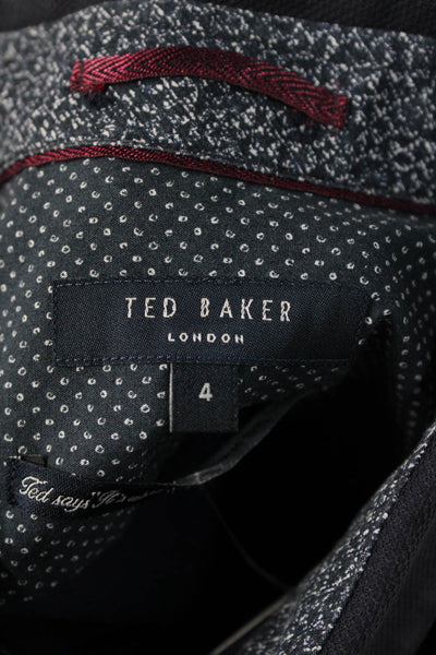 Ted Baker London Mens Button Front Collared Long Sleeve Shirt Navy Size 4