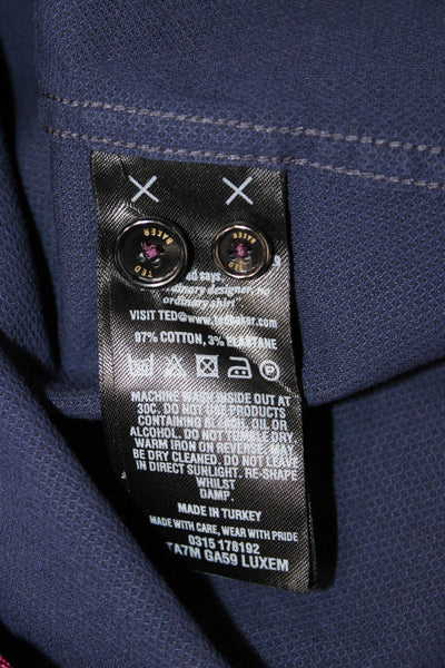 Ted Baker London Mens Button Front Collared Long Sleeve Shirt Navy Size 4