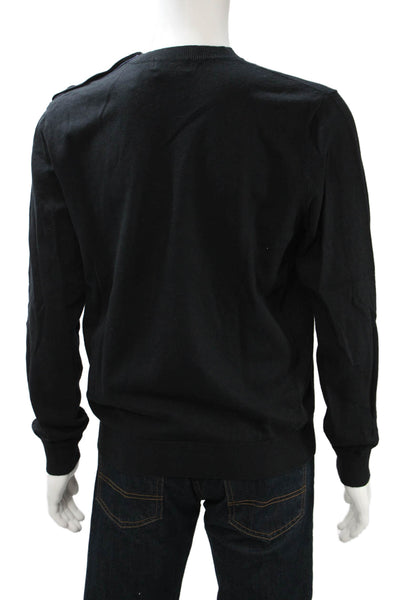 Paul Smith Mens Black Crew Neck Pullover 70% Cotton 30% Wool Size L
