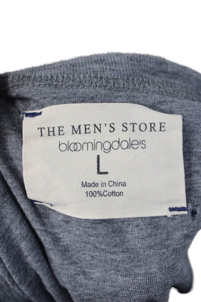Bloomingdales The Mens Store Men's Dark Blue Cotton Crewneck LS T-Shirt Size L