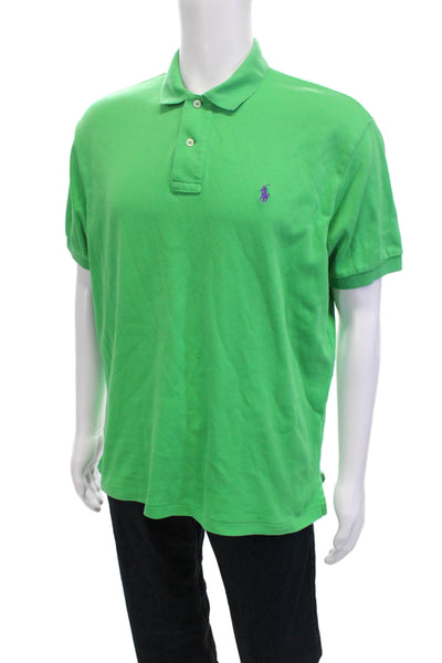 Polo Ralph Lauren Mens Short Sleeves Rugby Shirt Green Cotton Size Large