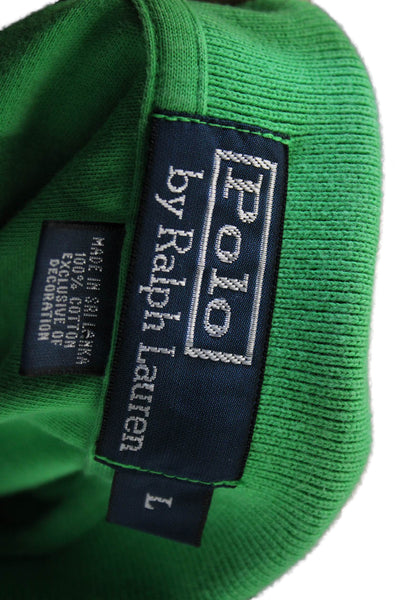 Polo Ralph Lauren Mens Short Sleeves Rugby Shirt Green Cotton Size Large