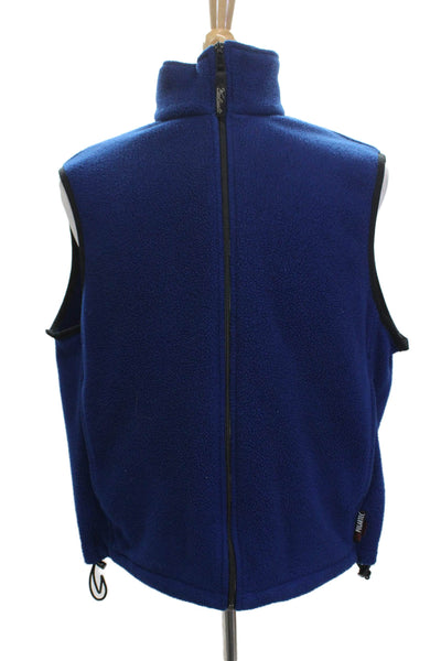 Woolrich Mens Blue High Neck Drawstring Sleeveless Vest Polyester Size L