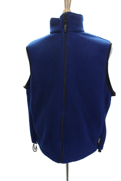 Woolrich Mens Blue High Neck Drawstring Sleeveless Vest Polyester Size L