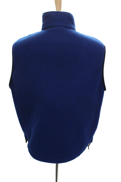 Woolrich Mens Blue High Neck Drawstring Sleeveless Vest Polyester Size L