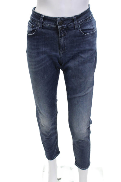 Closed Womens Cropped Ankle Jeans Dark Blue Mid Rise Size 29