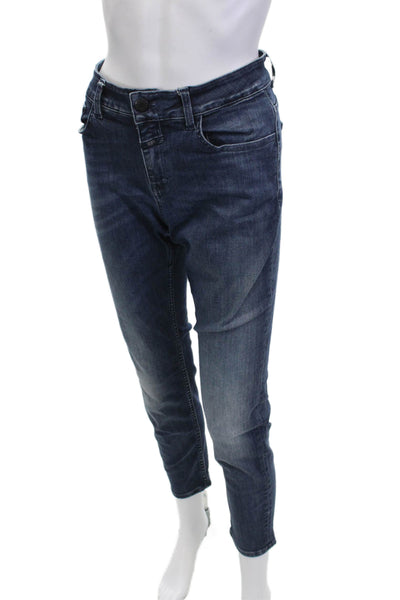 Closed Womens Cropped Ankle Jeans Dark Blue Mid Rise Size 29