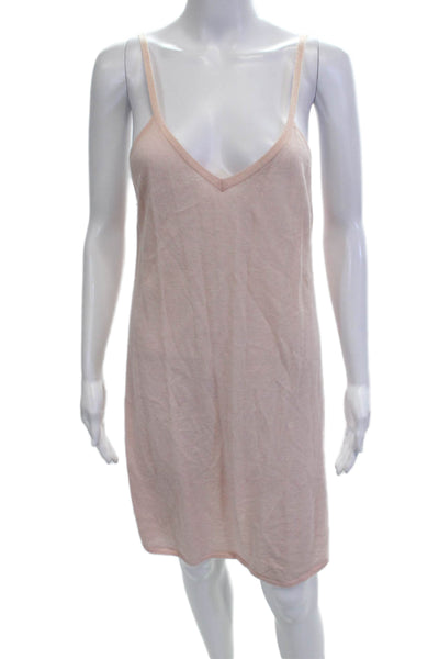 Madeleine Thompson Womens Pink Cashmere Sleeveless Scoop Neck Dress Size L
