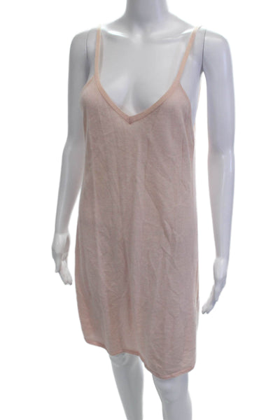 Madeleine Thompson Womens Pink Cashmere Sleeveless Scoop Neck Dress Size L
