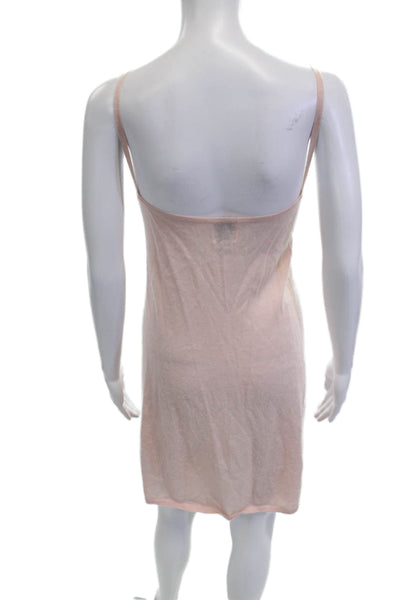 Madeleine Thompson Womens Pink Cashmere Sleeveless Scoop Neck Dress Size L