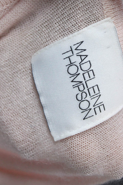Madeleine Thompson Womens Pink Cashmere Sleeveless Scoop Neck Dress Size L