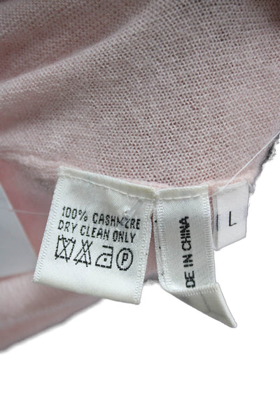 Madeleine Thompson Womens Pink Cashmere Sleeveless Scoop Neck Dress Size L