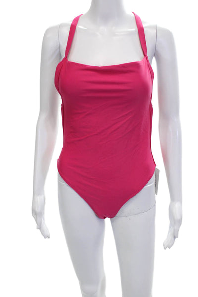 Body Glove Womens Pink One Piece Swimsuit Solid Nylon Spandex Size L