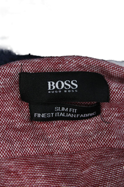 Boss Hugo Boss Mens Polo Collared Short Sleeve Red Cotton Size L