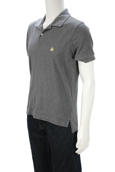 Brooks Brothers Mens Gray Cotton Collared Short Sleeve Polo Size M