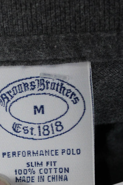 Brooks Brothers Mens Gray Cotton Collared Short Sleeve Polo Size M